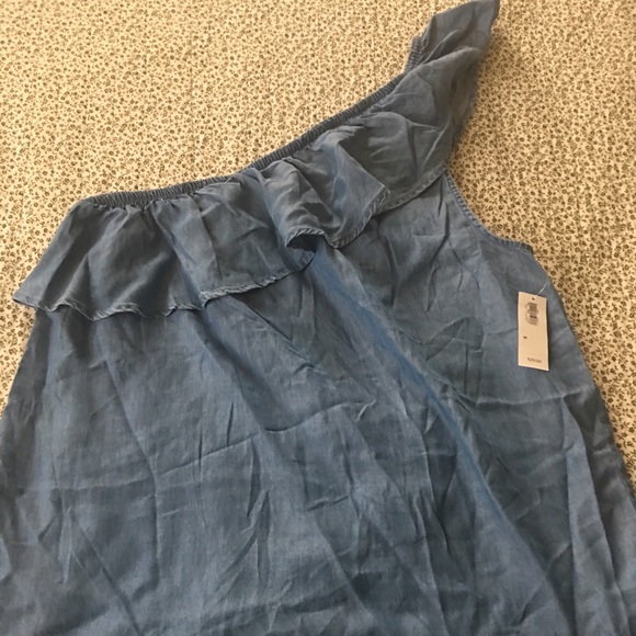 Old Navy Tops - Brand new- one shoulder denim shirt